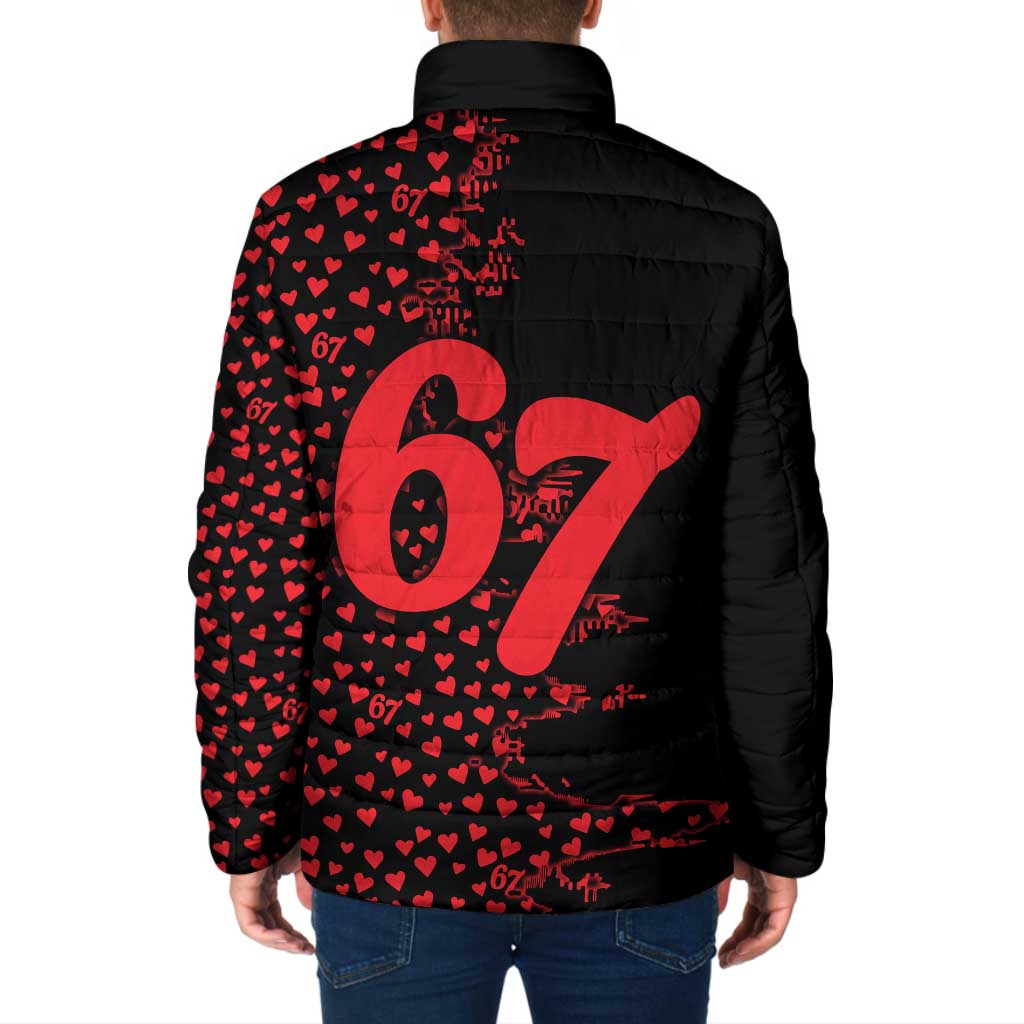 Valentine’s Day 67 Meme Six Seven Padded Jacket Gen Alpha Conversation Hearts