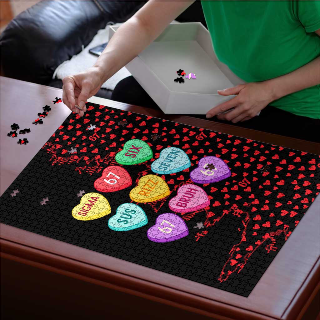 Valentine’s Day 67 Meme Six Seven Puzzle Gen Alpha Conversation Hearts