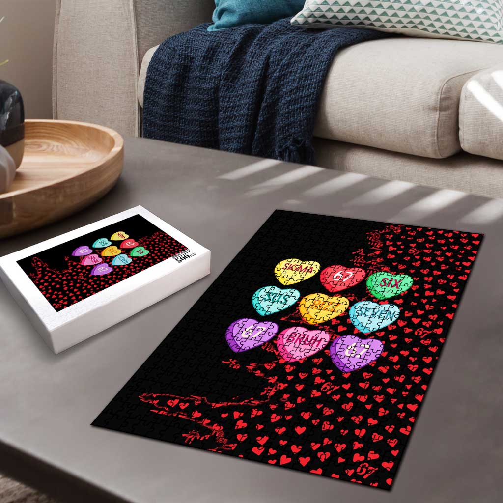Valentine’s Day 67 Meme Six Seven Puzzle Gen Alpha Conversation Hearts