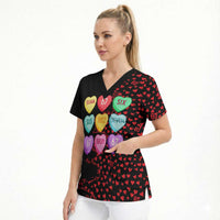 Valentine’s Day 67 Meme Six Seven Scrub Top Gen Alpha Conversation Hearts
