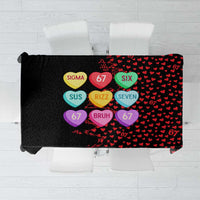 Valentine’s Day 67 Meme Six Seven Tablecloth Gen Alpha Conversation Hearts
