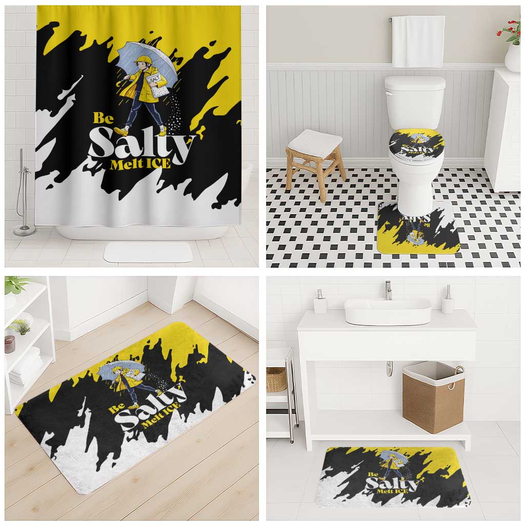 Be Salty Melt Ice Bathroom Set with Bold Splash Pattern