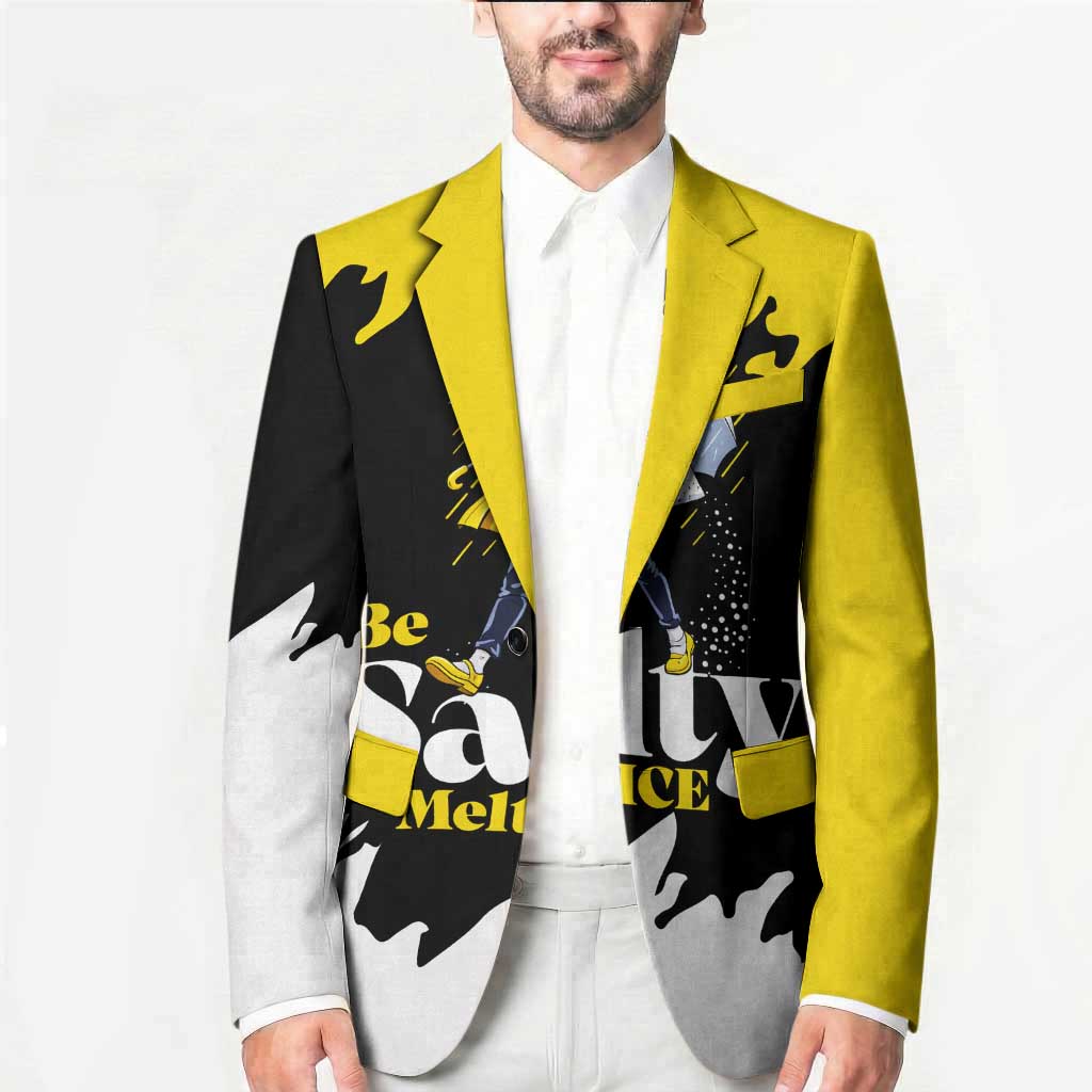 Be Salty Melt Ice Blazer with Bold Splash Pattern