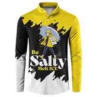Be Salty Melt Ice Button Sweatshirt with Bold Splash Pattern