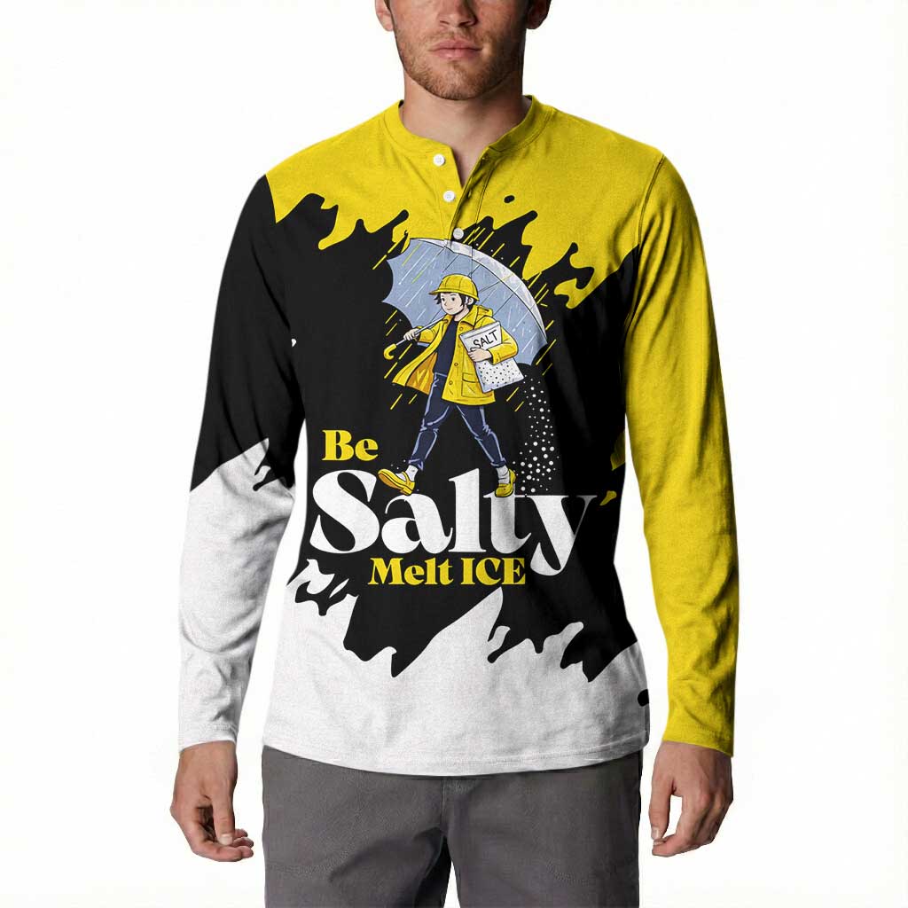 Be Salty Melt Ice Button Sweatshirt with Bold Splash Pattern