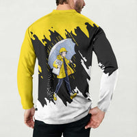 Be Salty Melt Ice Button Sweatshirt with Bold Splash Pattern