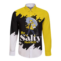 Be Salty Melt Ice Long Sleeve Button Shirt with Bold Splash Pattern