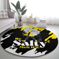 Be Salty Melt Ice Round Carpet with Bold Splash Pattern