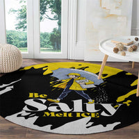 Be Salty Melt Ice Round Carpet with Bold Splash Pattern