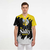 Be Salty Melt Ice Scrub Top with Bold Splash Pattern