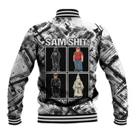 Same Shit Different Costume Baseball Jacket Monochrome Gritty Texture
