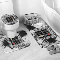 Same Shit Different Costume Bathroom Set Monochrome Gritty Texture