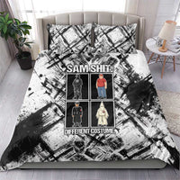 Same Shit Different Costume Bedding Set Monochrome Gritty Texture
