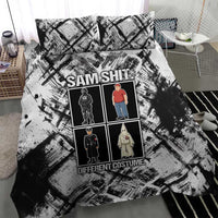 Same Shit Different Costume Bedding Set Monochrome Gritty Texture