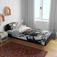 Same Shit Different Costume Bedding Set Monochrome Gritty Texture