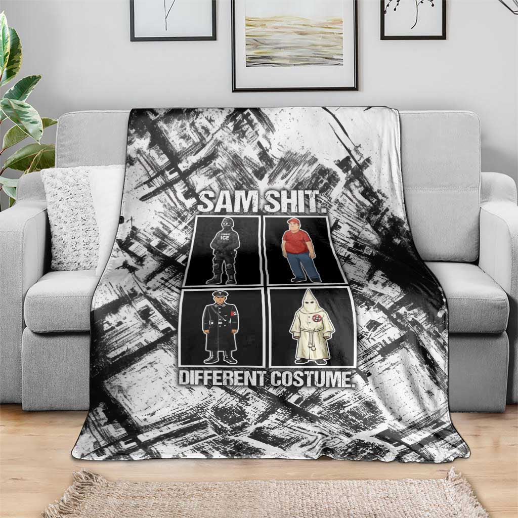 Same Shit Different Costume Blanket Monochrome Gritty Texture
