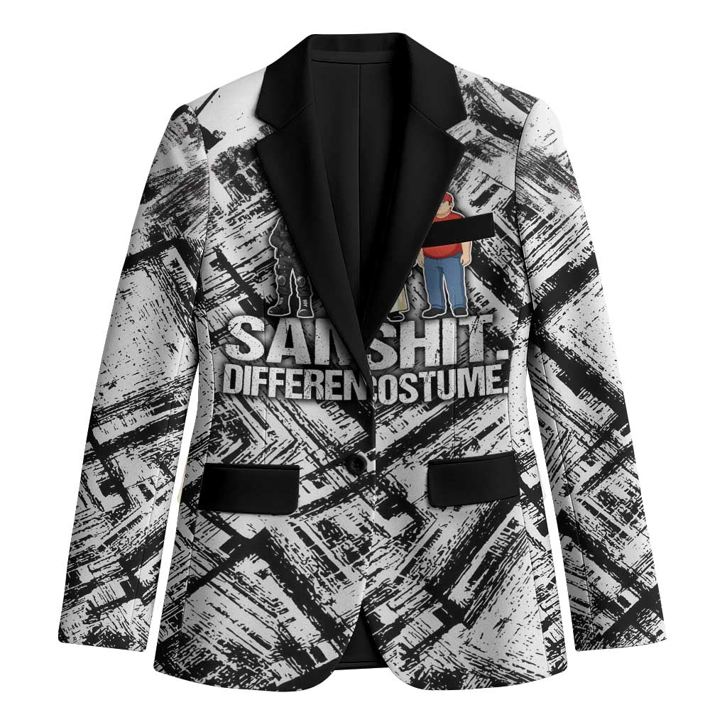 Same Shit Different Costume Blazer Monochrome Gritty Texture