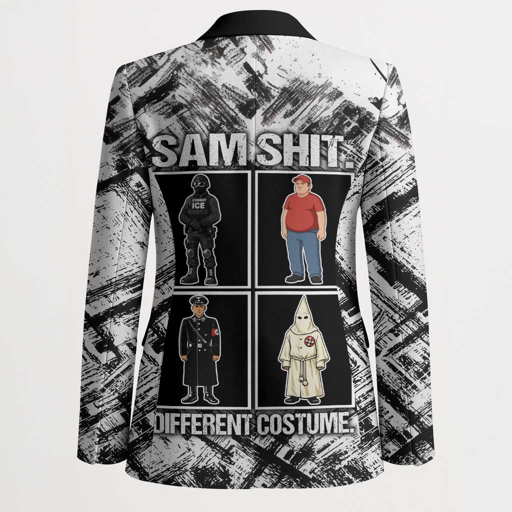 Same Shit Different Costume Blazer Monochrome Gritty Texture