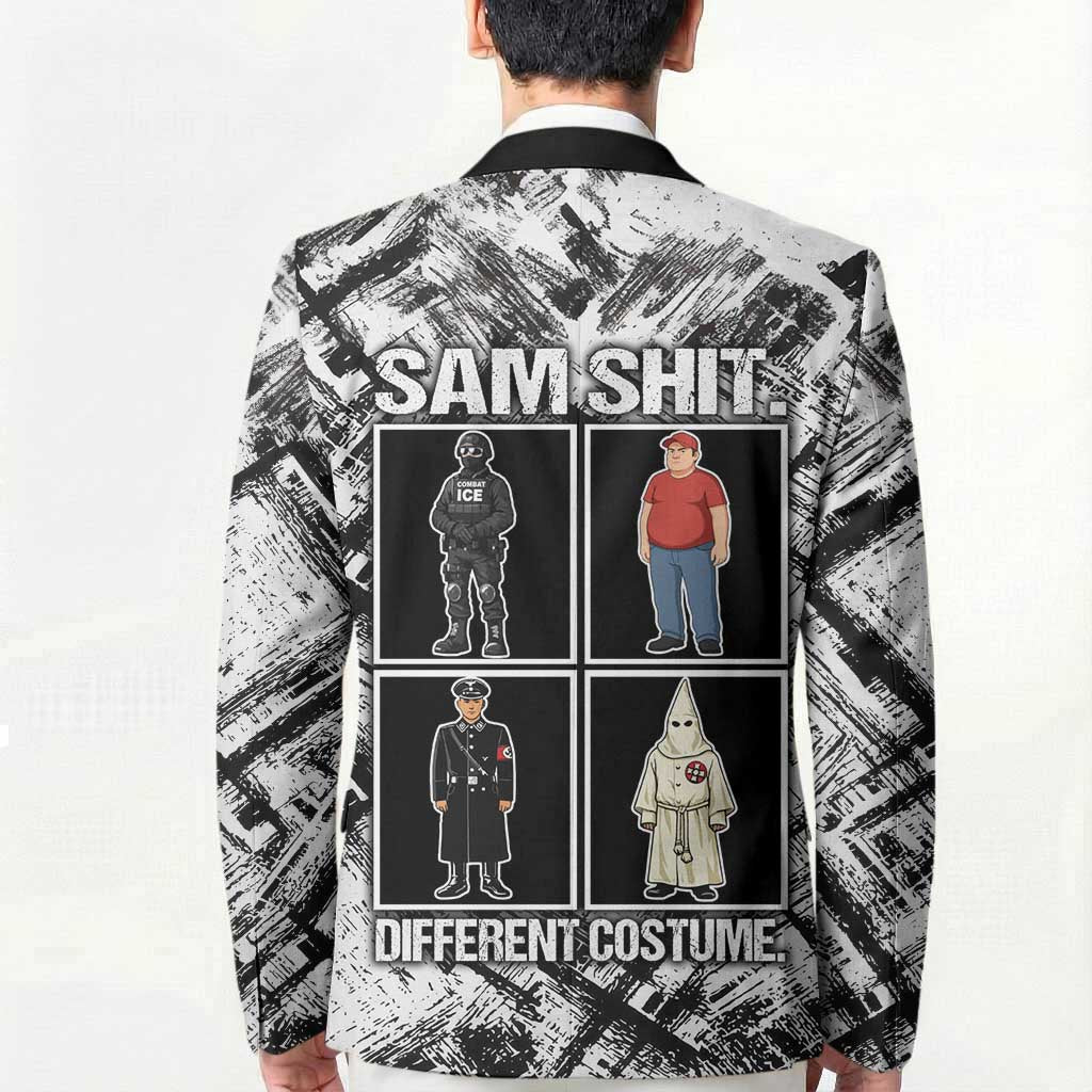 Same Shit Different Costume Blazer Monochrome Gritty Texture