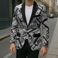 Same Shit Different Costume Blazer Monochrome Gritty Texture
