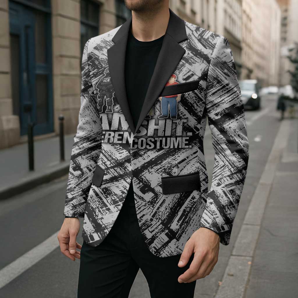 Same Shit Different Costume Blazer Monochrome Gritty Texture