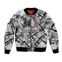 Same Shit Different Costume Bomber Jacket Monochrome Gritty Texture