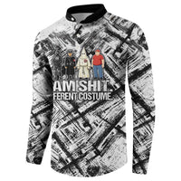 Same Shit Different Costume Button Sweatshirt Monochrome Gritty Texture