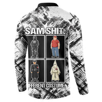 Same Shit Different Costume Button Sweatshirt Monochrome Gritty Texture