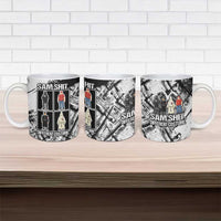 Same Shit Different Costume Ceramic Mug Monochrome Gritty Texture