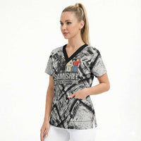Same Shit Different Costume Scrub Top Monochrome Gritty Texture