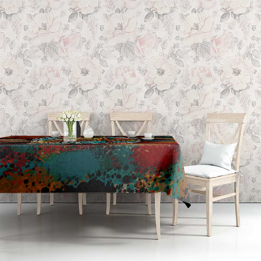 Singapore Merlion Tablecloth with Graffiti Art Style and National Flag