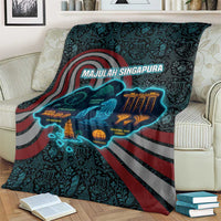 Singapore Blanket with National Icons and Majulah Singapura Script