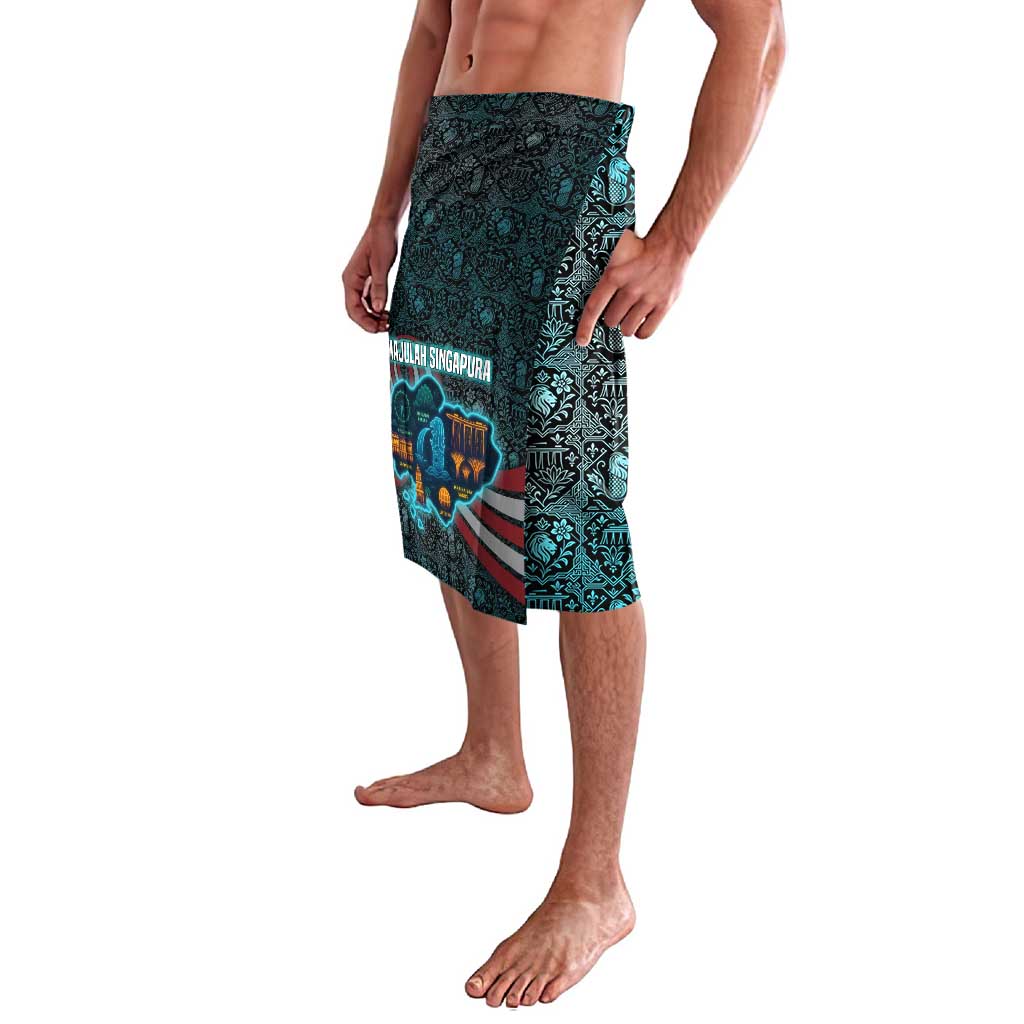 Singapore Lavalava with National Icons and Majulah Singapura Script