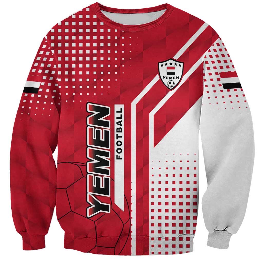 Yemen Football Sweatshirt with Red and White Flag Design