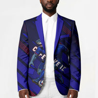 Personalized Cape Verde Soccer Blazer Shark Mascot Football Player Striped Pattern