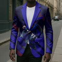 Personalized Cape Verde Soccer Blazer Shark Mascot Football Player Striped Pattern