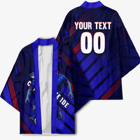 Personalized Cape Verde Soccer Kimono Shark Mascot Football Player Striped Pattern