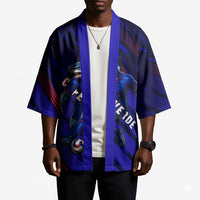Personalized Cape Verde Soccer Kimono Shark Mascot Football Player Striped Pattern