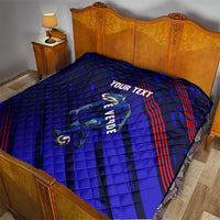 Personalized Cape Verde Soccer Quilt Shark Mascot Football Player Striped Pattern