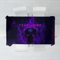 Custom Bowling Purple Flame Skull Tablecloth Custom Team Name on Dark Background - Wonder Print Shop