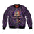 Skull Bomber Jacket Hello Darkness My Old Friend - Horror Seamless Pattern Purple - Wonder Print Shop