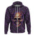 Skull Hoodie Hello Darkness My Old Friend - Horror Seamless Pattern Purple - Wonder Print Shop