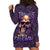 Skull Hoodie Dress Hello Darkness My Old Friend - Horror Seamless Pattern Purple - Wonder Print Shop