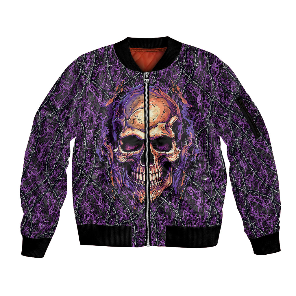 skull-sleeve-zip-bomber-jacket-hello-darkness-my-old-friend-horror-seamless-pattern-purple