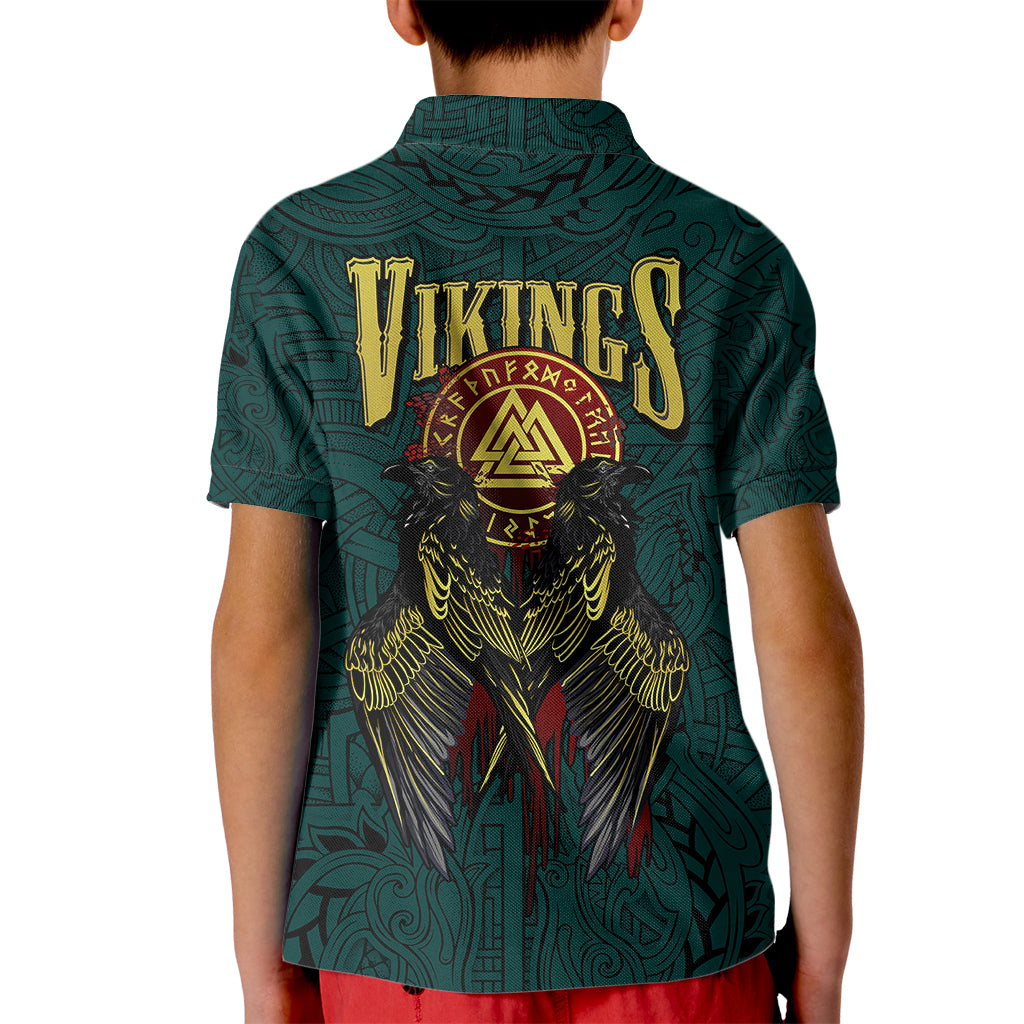 Viking Kid Polo Shirt Ravens - Hugin And Munin - Wonder Print Shop