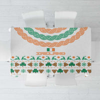 Ireland Christmas Tablecloth with Celtic Knot Shamrock and Tricolor Holiday Pattern - Wonder Print Shop