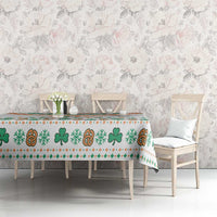 Ireland Christmas Tablecloth with Celtic Knot Shamrock and Tricolor Holiday Pattern - Wonder Print Shop