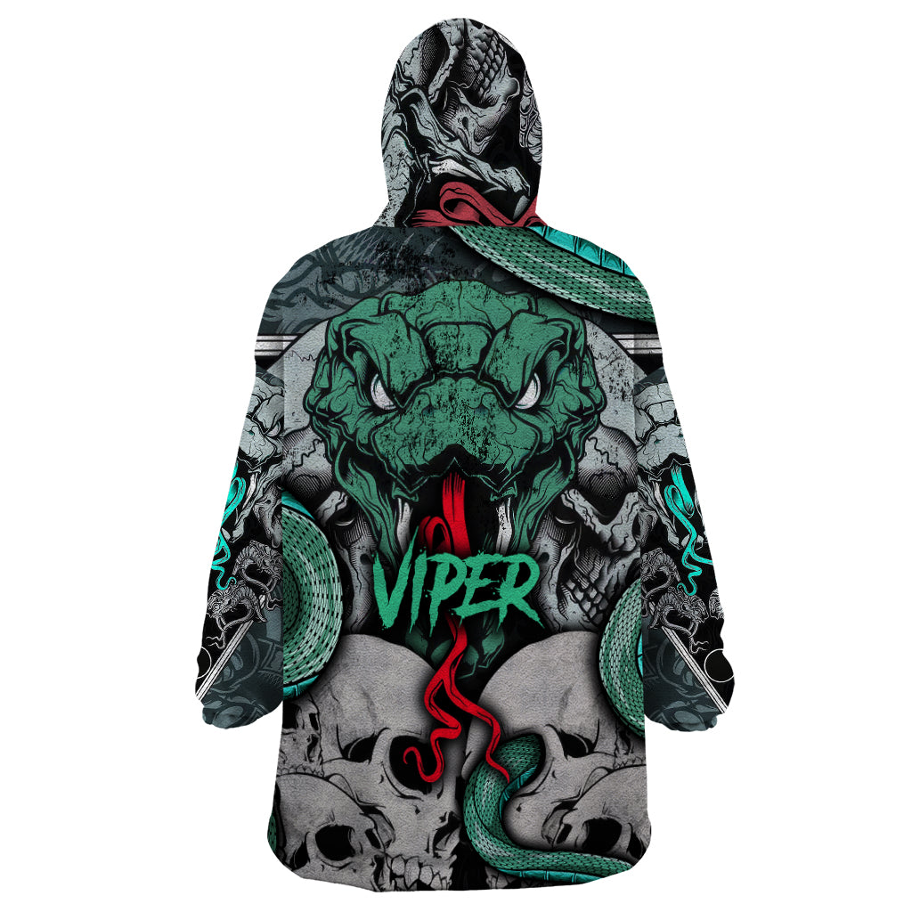 Infernal Trio Wearable Blanket Hoodie Skull, Viper, and Sinister Snake - Wonder Print Shop