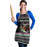 Christmas Dachshund Angel Dog Apron Pink Green Tree Feather Pattern Design - Wonder Print Shop