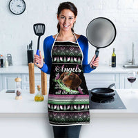 Christmas Dachshund Angel Dog Apron Pink Green Tree Feather Pattern Design - Wonder Print Shop